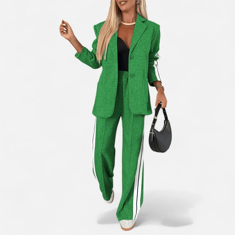 Québec Élégance Clothing set Gemma - Ensemble blazer confortable avec double rayure élégante