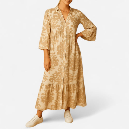 Québec Élégance Dress Annelie - Robe d'été élégante à décolleté en V pour femmes