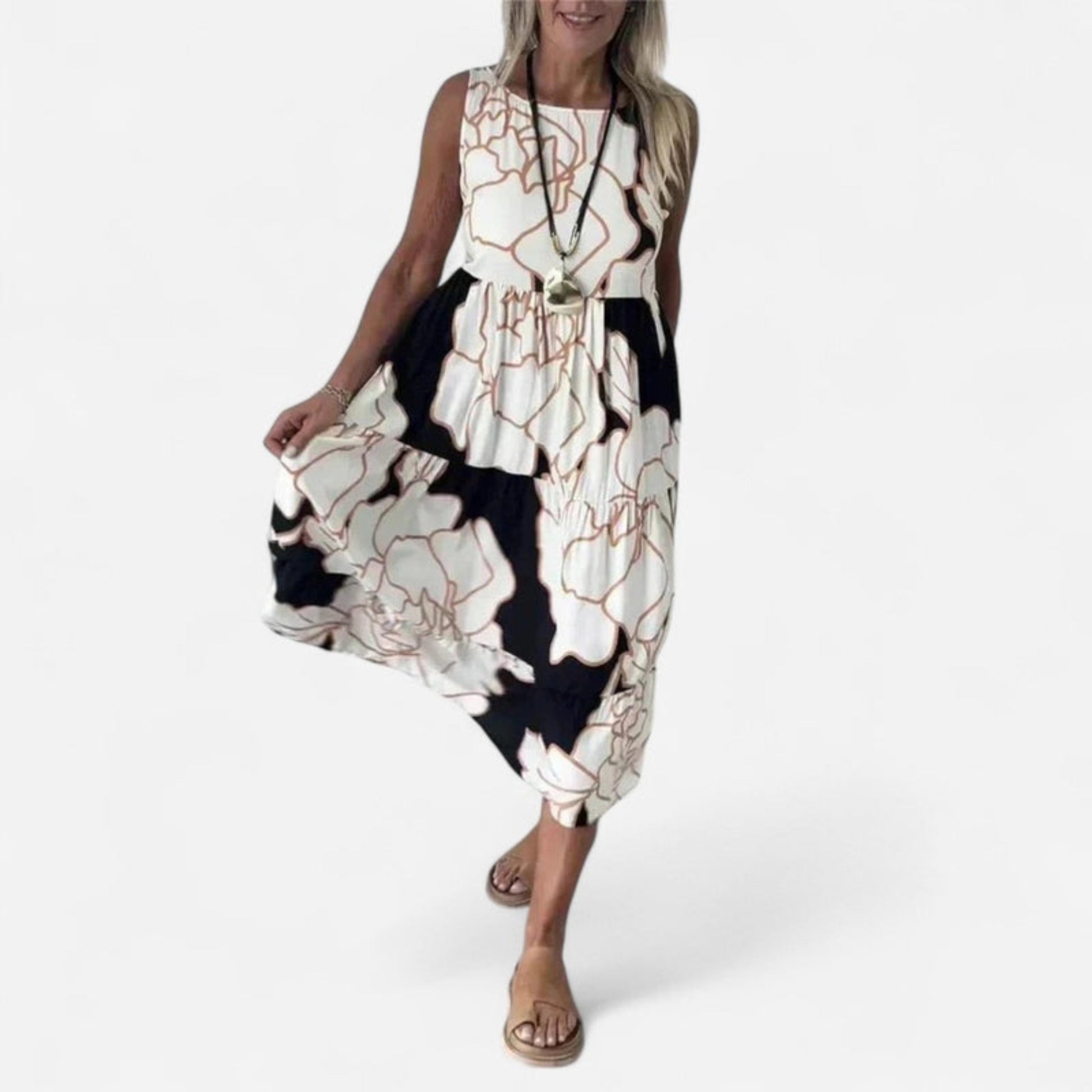 Québec Élégance Dress Aveline - Robe Élégante à Motif Floral pour un Style Unique