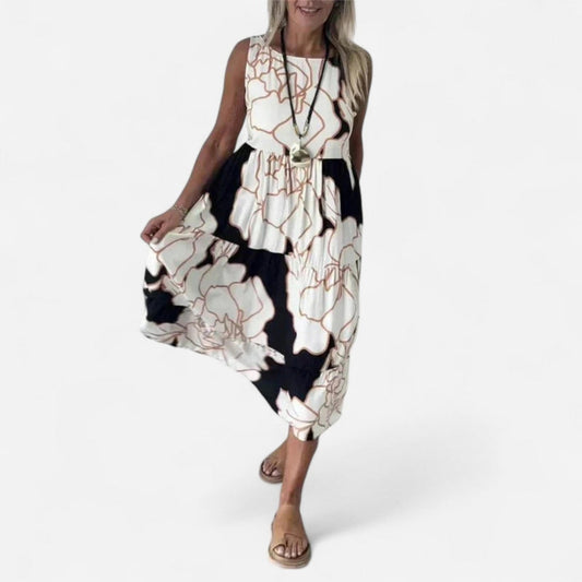 Québec Élégance Dress Aveline - Robe Élégante à Motif Floral pour un Style Unique