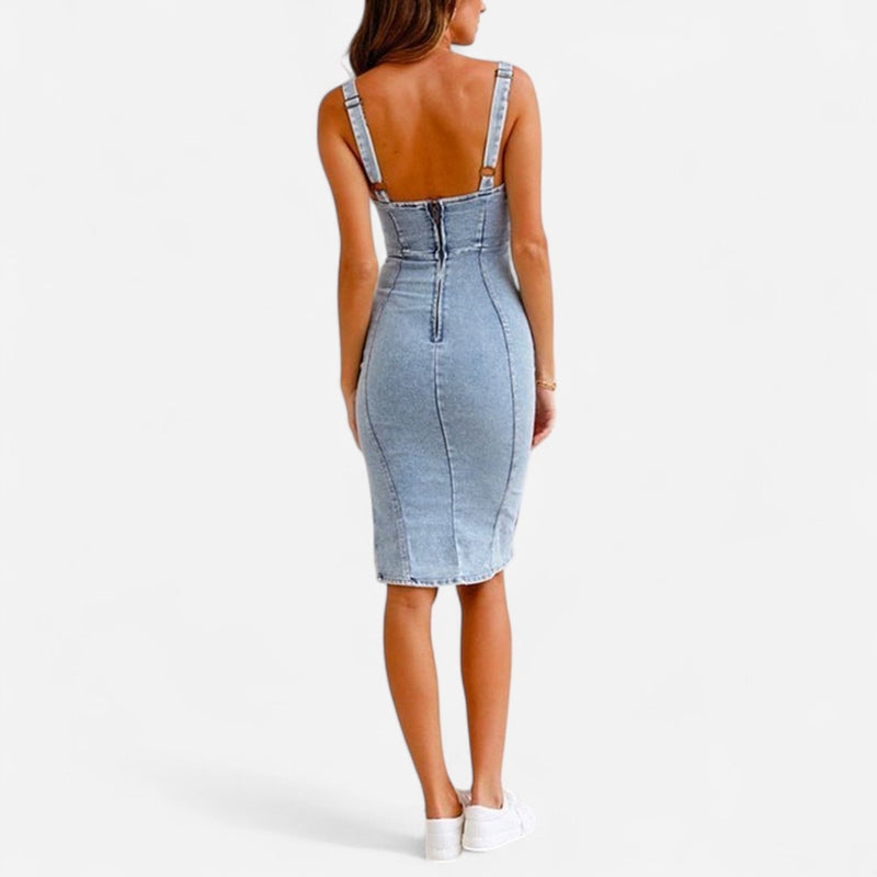 Québec Élégance Dress Belli - Robe en Jean Élégante et Confortable pour Femme