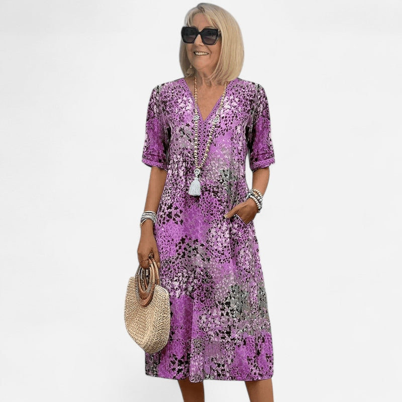 Québec Élégance Dress Colette | Robe Midi Éclatante - Élégance et Confort Inégalés
