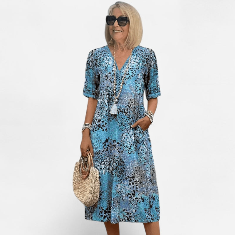 Québec Élégance Dress Colette | Robe Midi Éclatante - Élégance et Confort Inégalés