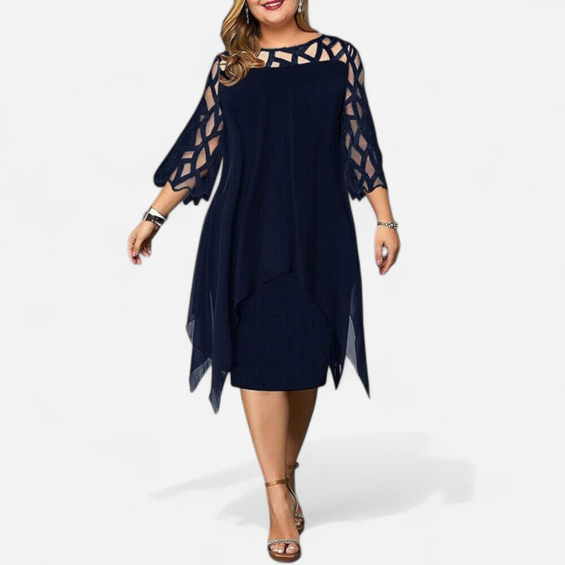 Québec Élégance Dress Cora - Robe Midi Chic Grande Taille pour Élégance et Confort