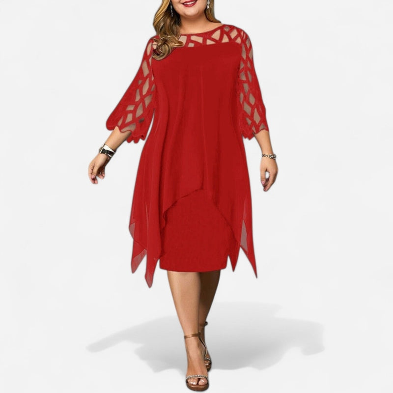 Québec Élégance Dress Cora - Robe Midi Chic Grande Taille pour Élégance et Confort