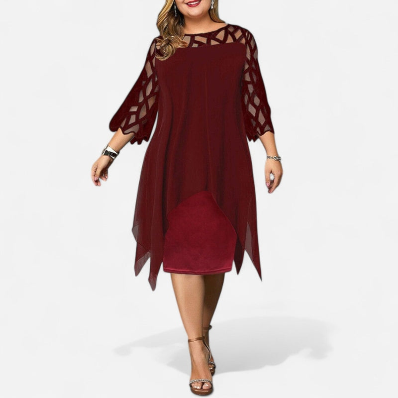 Québec Élégance Dress Cora - Robe Midi Chic Grande Taille pour Élégance et Confort