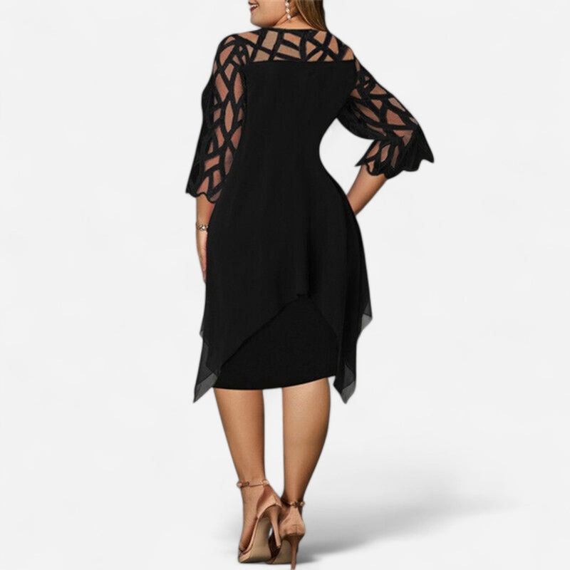 Québec Élégance Dress Cora - Robe Midi Chic Grande Taille pour Élégance et Confort