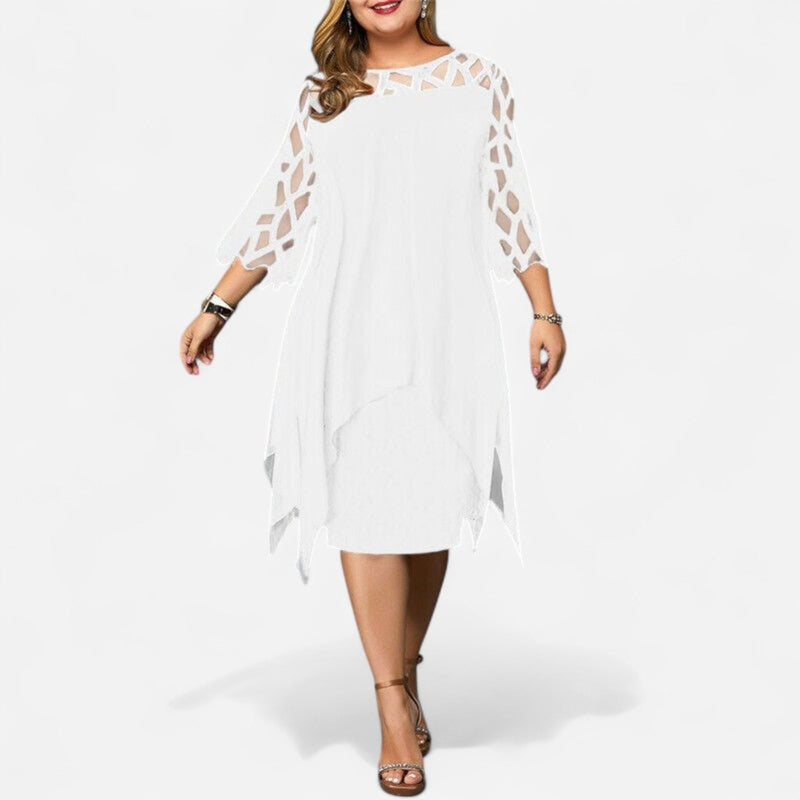 Québec Élégance Dress Cora - Robe Midi Chic Grande Taille pour Élégance et Confort