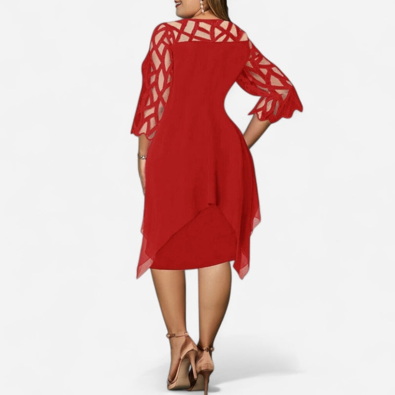 Québec Élégance Dress Cora - Robe Midi Chic Grande Taille pour Élégance et Confort