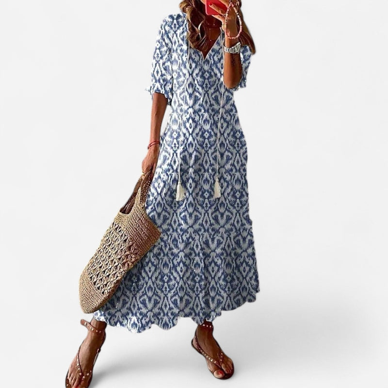 Québec Élégance Dress Dianna - Robe Boho avec Couverture du Ventre Élégante et Confortable