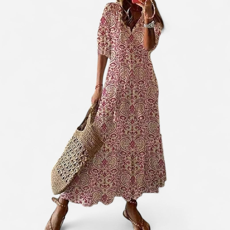 Québec Élégance Dress Dianna - Robe Boho avec Couverture du Ventre Élégante et Confortable