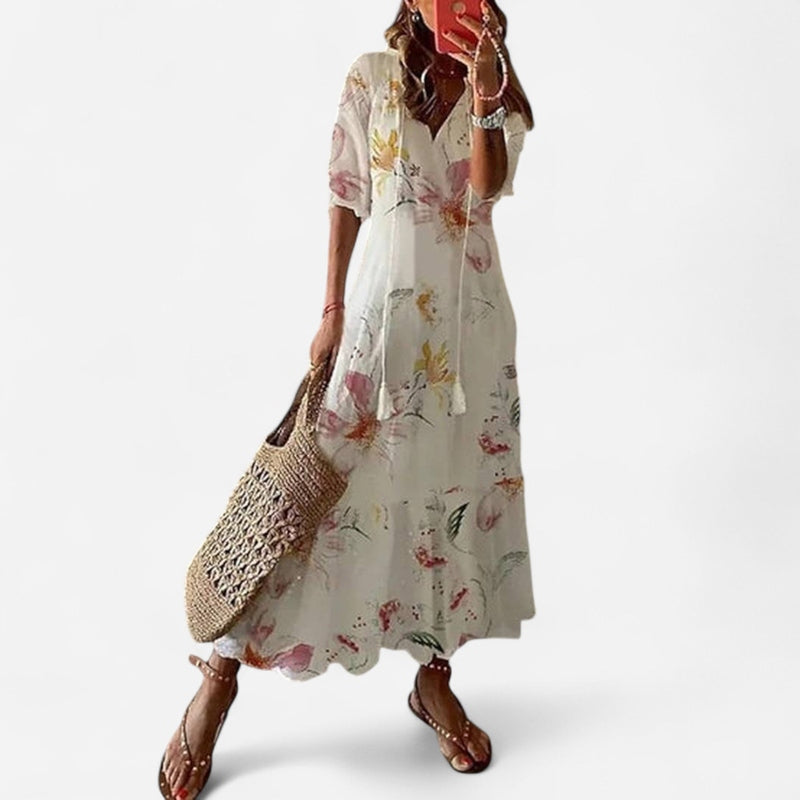 Québec Élégance Dress Dianna - Robe Boho avec Couverture du Ventre Élégante et Confortable