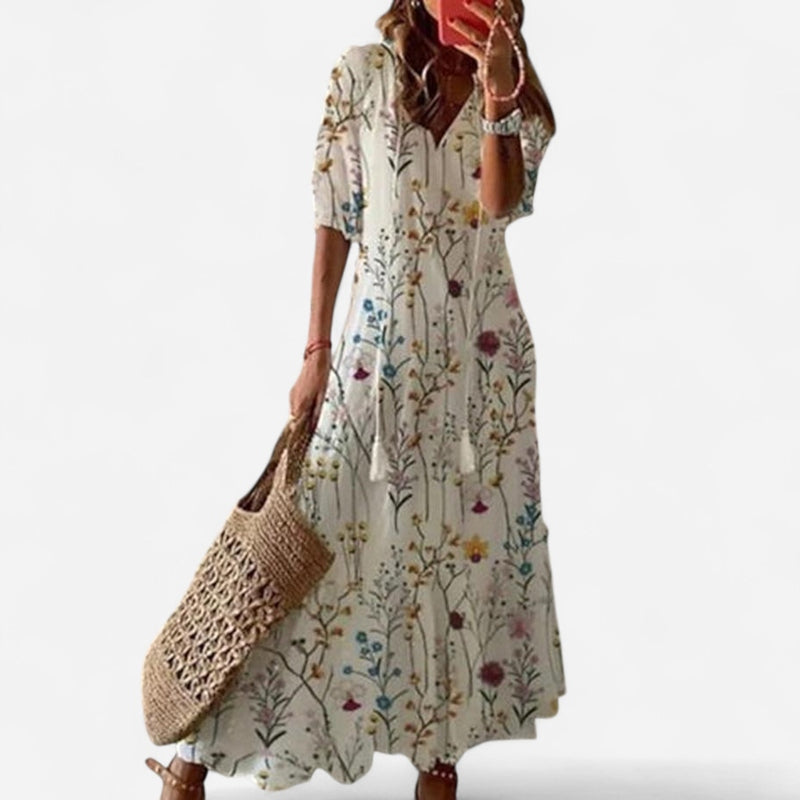 Québec Élégance Dress Dianna - Robe Boho avec Couverture du Ventre Élégante et Confortable
