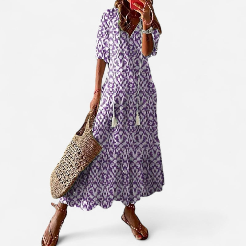 Québec Élégance Dress Dianna - Robe Boho avec Couverture du Ventre Élégante et Confortable