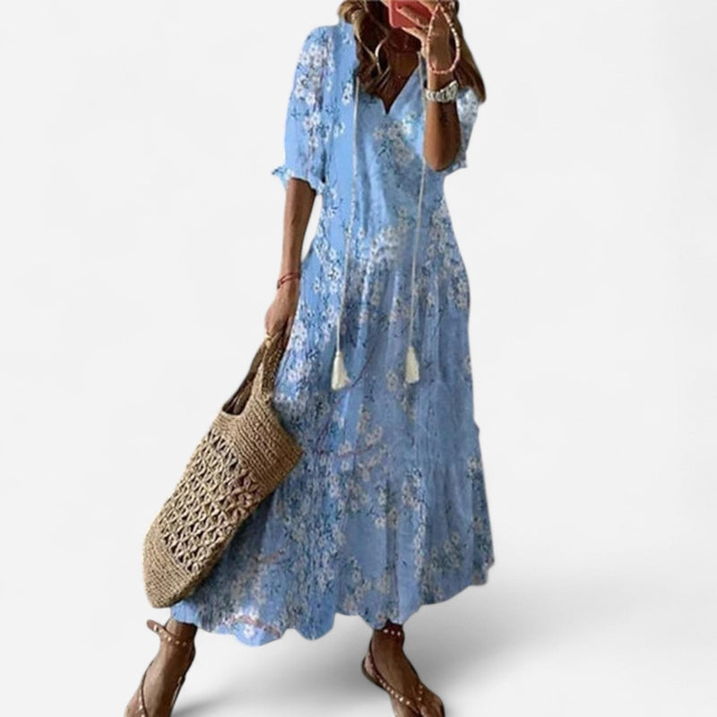 Québec Élégance Dress Dianna - Robe Boho avec Couverture du Ventre Élégante et Confortable