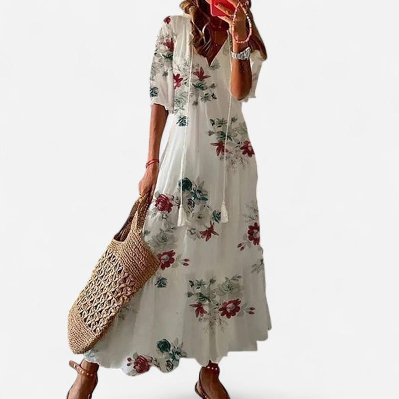 Québec Élégance Dress Dianna - Robe Boho avec Couverture du Ventre Élégante et Confortable