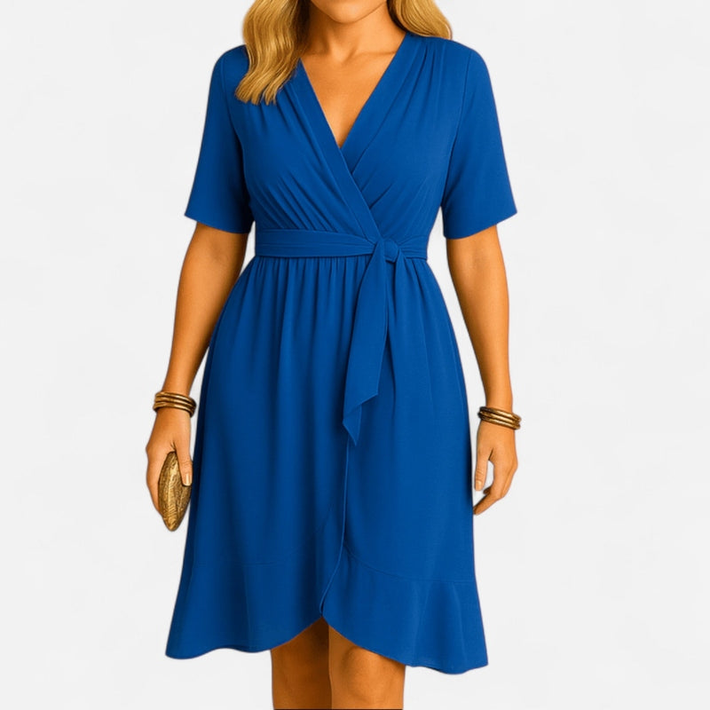 Québec Élégance Dress Elisabeth - Robe d'été chic à col en V pour femmes élégantes