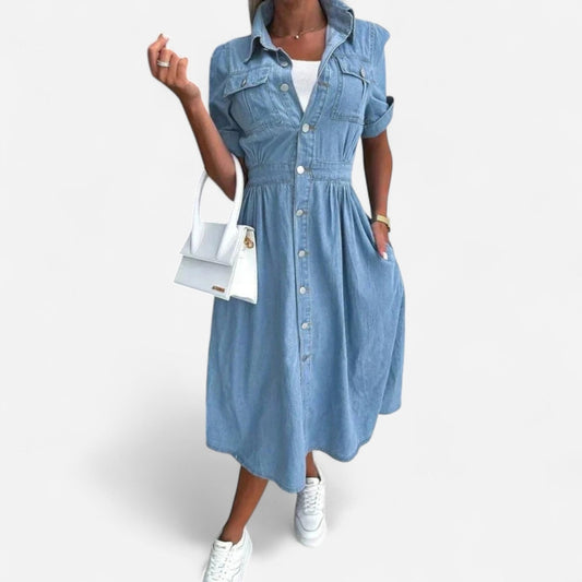 Québec Élégance Dress Hanna - Robe en Jean Tendance pour un Style Éclatant