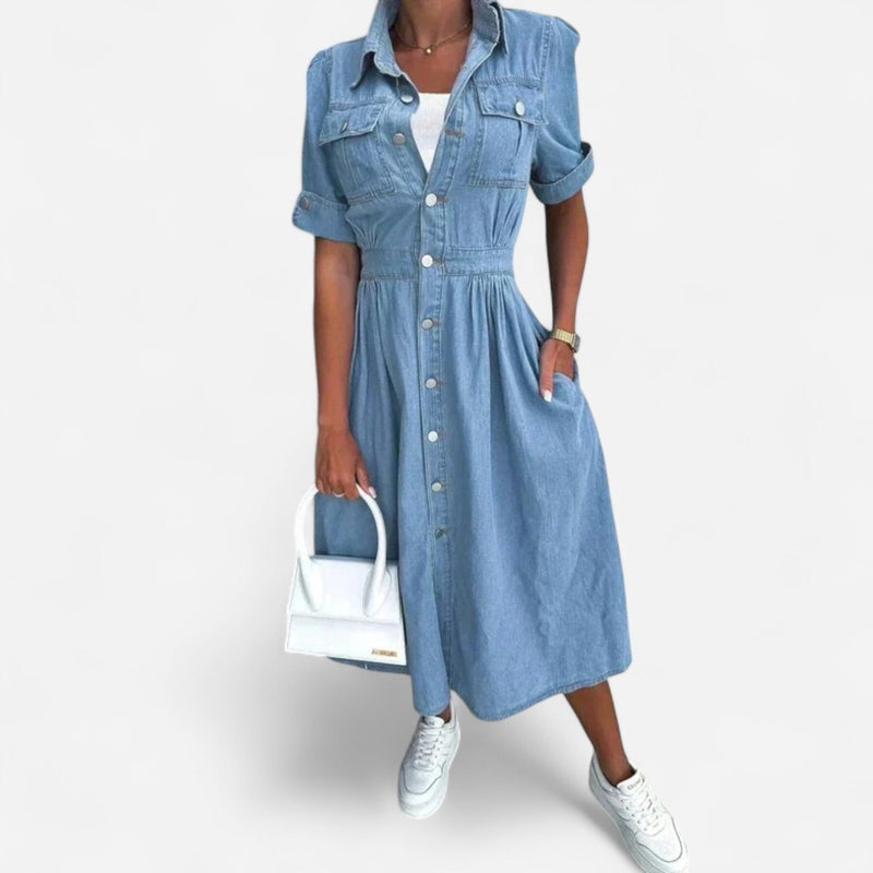 Québec Élégance Dress Hanna - Robe en Jean Tendance pour un Style Éclatant
