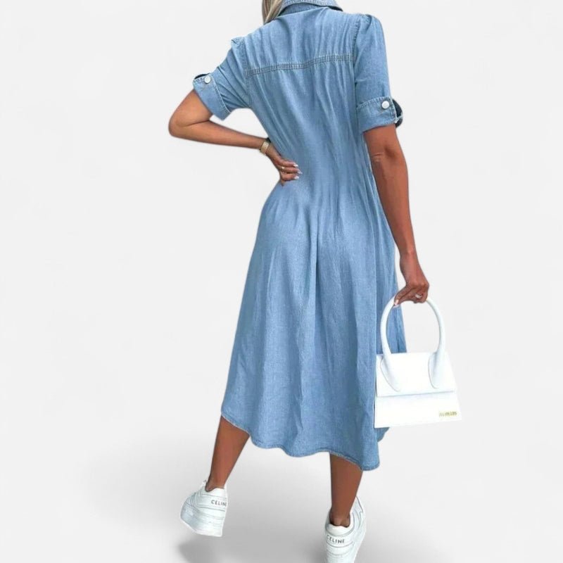 Québec Élégance Dress Hanna - Robe en Jean Tendance pour un Style Éclatant