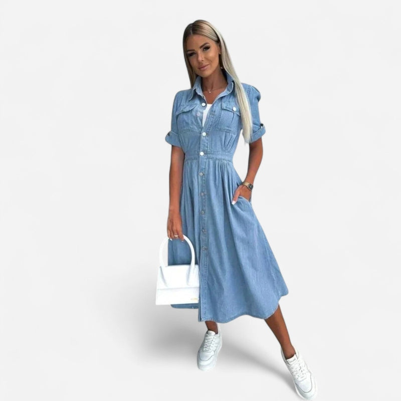 Québec Élégance Dress Hanna - Robe en Jean Tendance pour un Style Éclatant