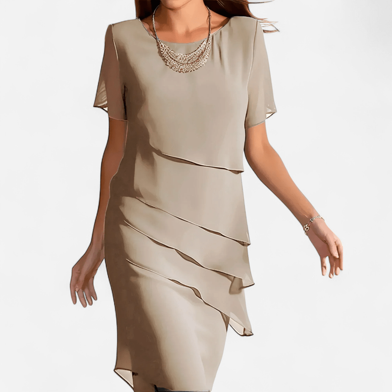 Québec Élégance Dress Quitterie - Robe Élégante avec Couverture du Ventre pour un Style Chic