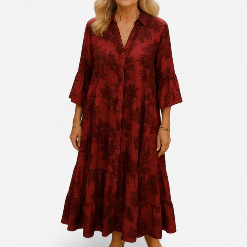 Québec Élégance Dresses Ava - Robe d'été élégante à col en V pour femmes, légère et chic