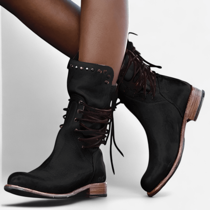 Québec Élégance Isabelle - Bottes à lacets en cuir élégantes et confortables