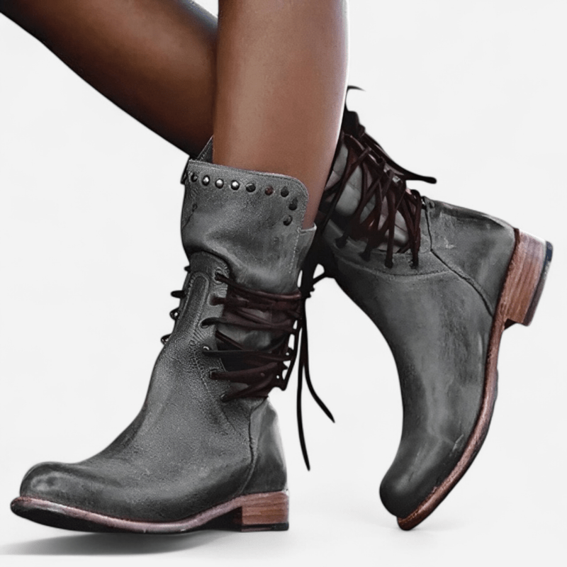 Québec Élégance Isabelle - Bottes à lacets en cuir élégantes et confortables
