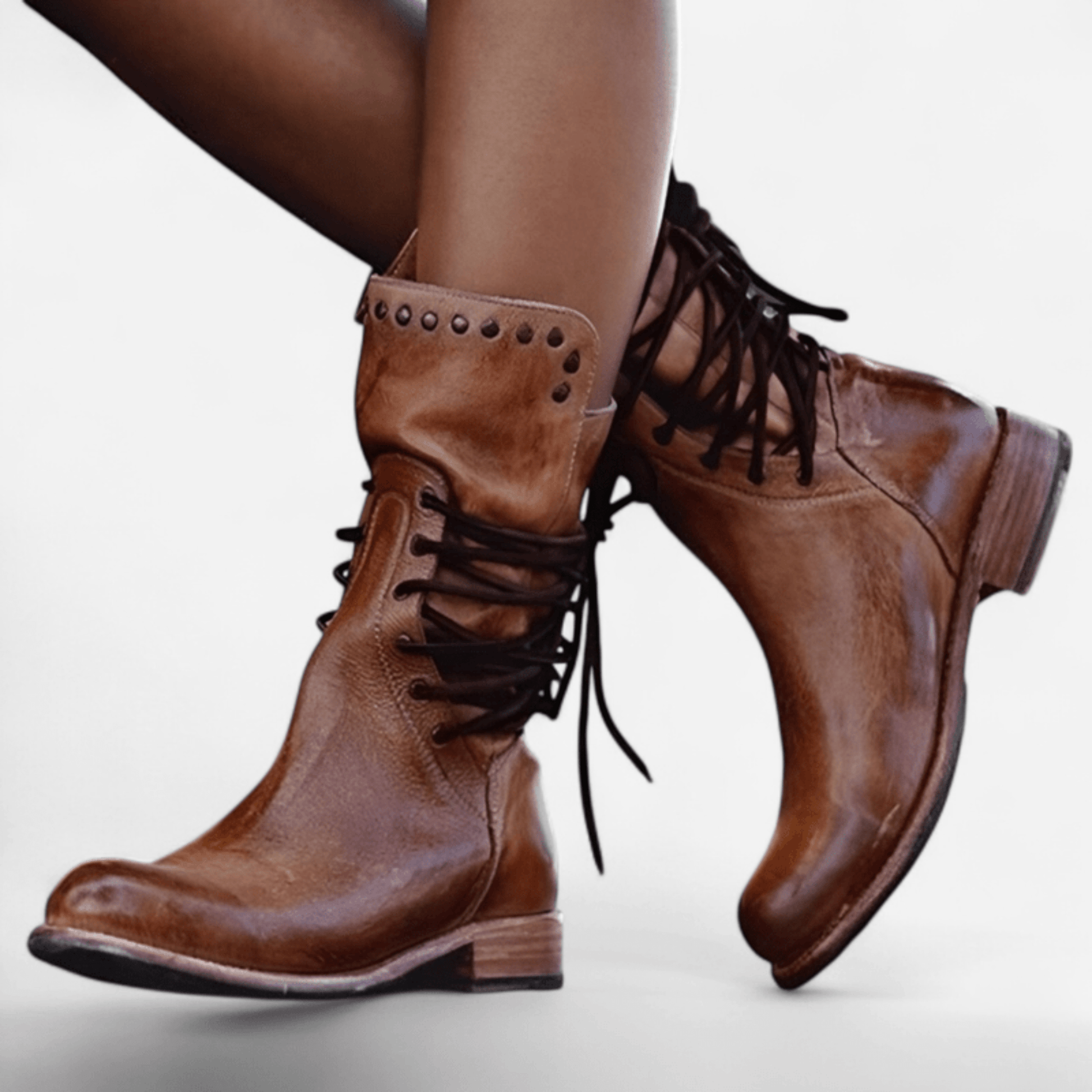 Québec Élégance Isabelle - Bottes à lacets en cuir élégantes et confortables