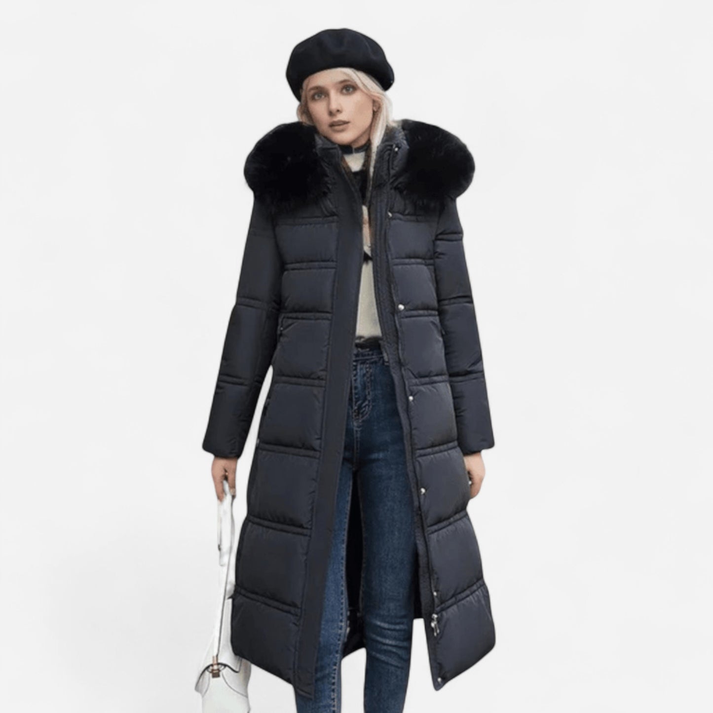 Lilia - Luxueuse parka d'hiver avec col en fausse fourrure