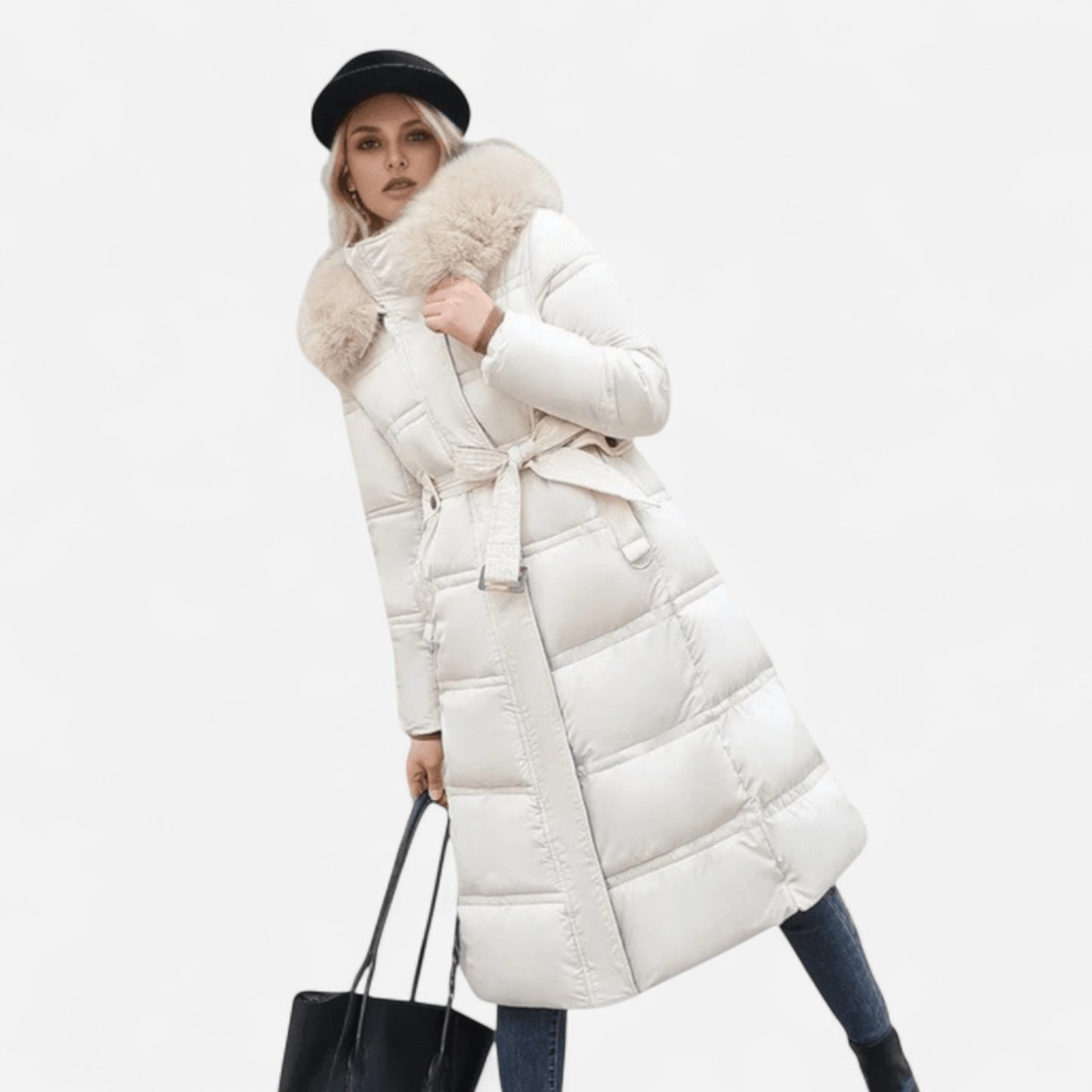 Lilia - Luxueuse parka d'hiver avec col en fausse fourrure