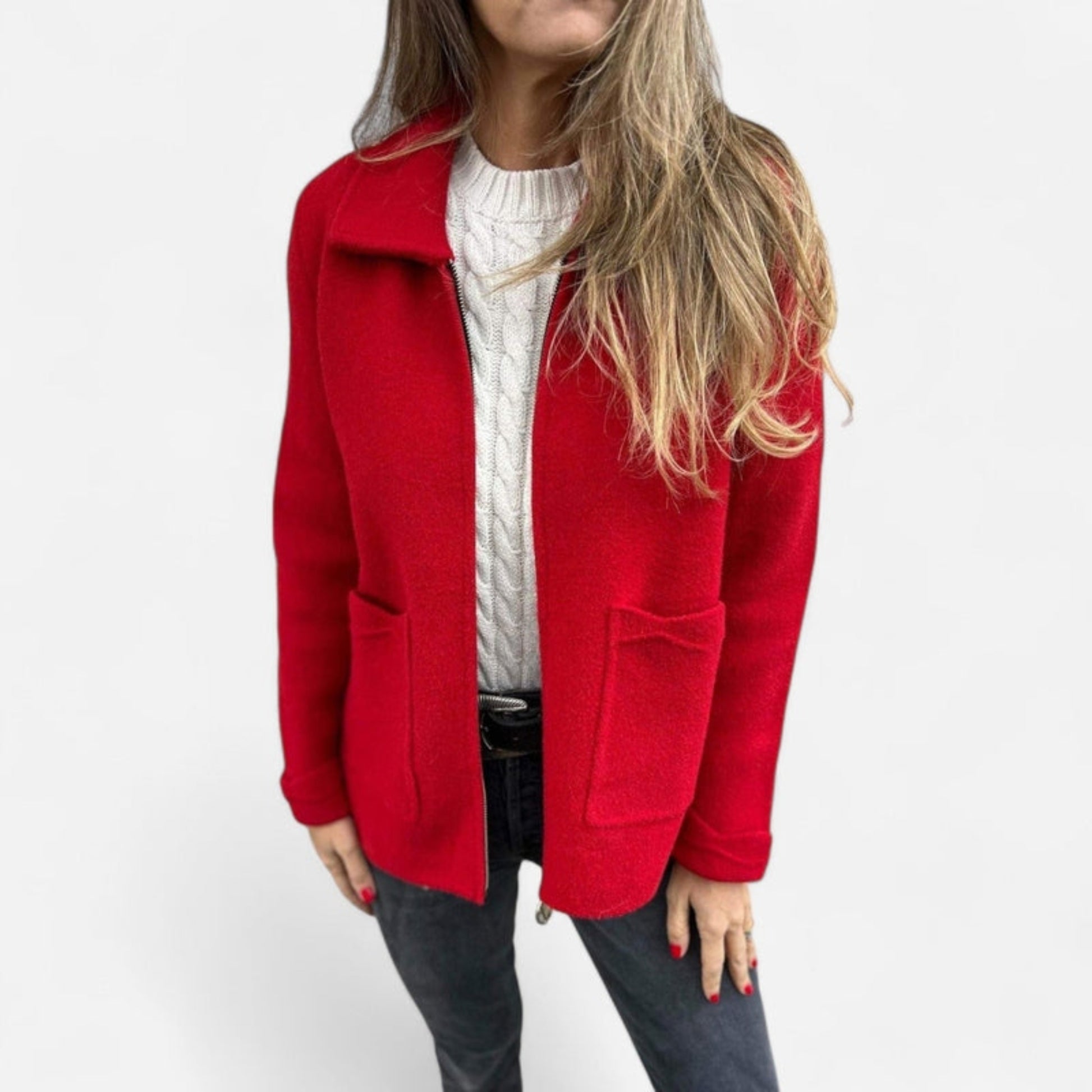 Québec Élégance Jacket Nina - Veste cardigan élégante en laine douce