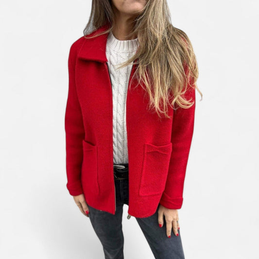 Québec Élégance Jacket Nina - Veste cardigan élégante en laine douce