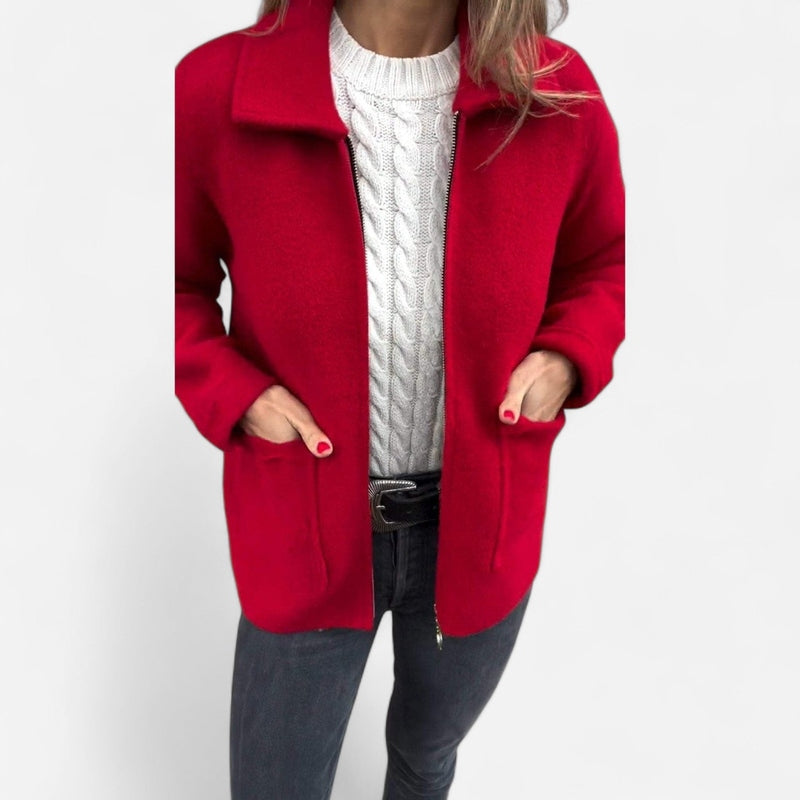 Québec Élégance Jacket Nina - Veste cardigan élégante en laine douce
