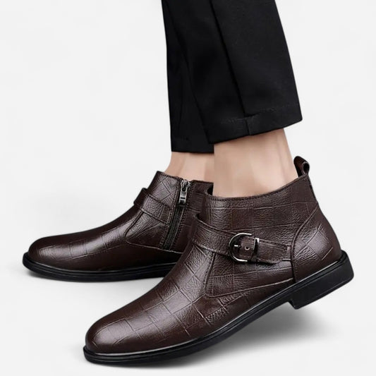 Québec Élégance Leather Shoes Jameson - Bottines Ranger en cuir élégantes et durables