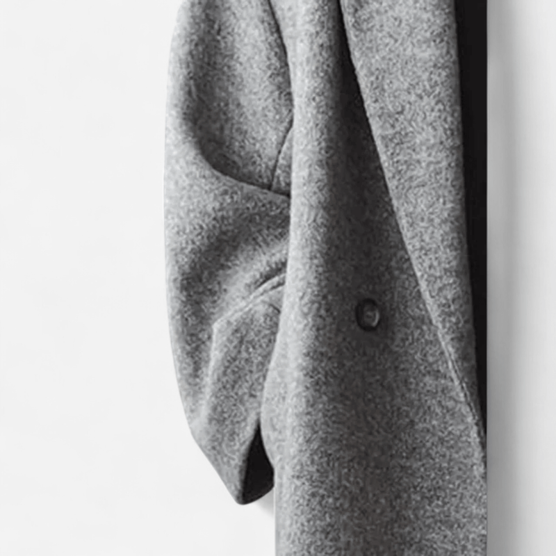 Québec Élégance Margot - Manteau d'affirmation élégant en gris oversize