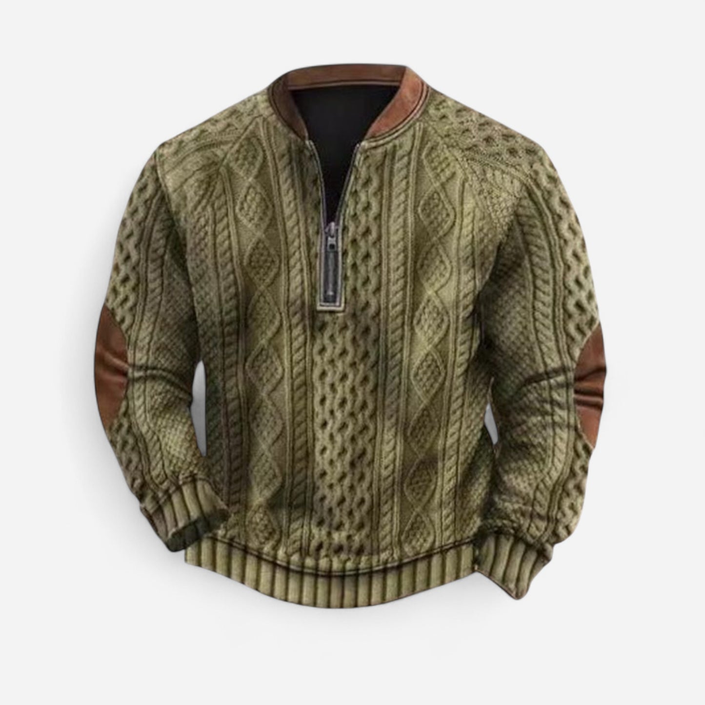 Andrei - Sweat zippé géométrique au style rétro et décontracté