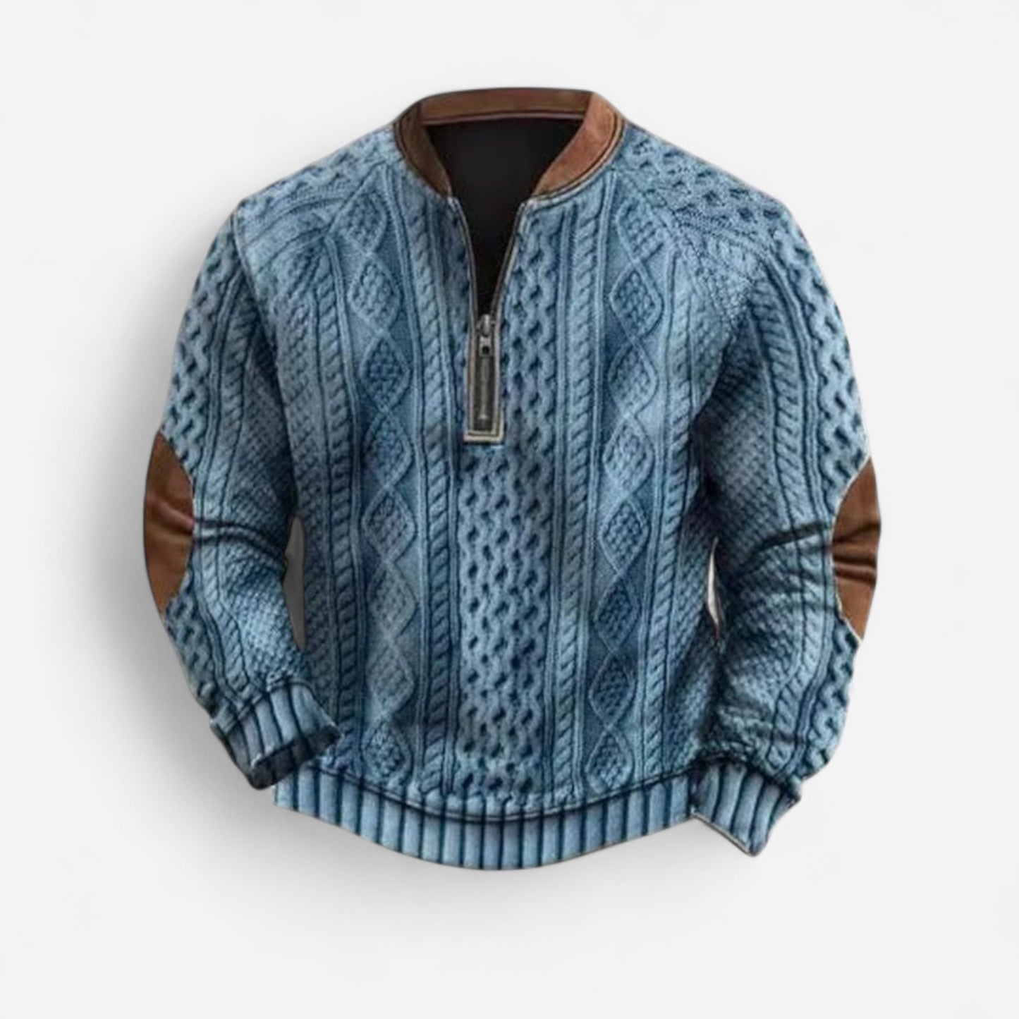 Andrei - Sweat zippé géométrique au style rétro et décontracté