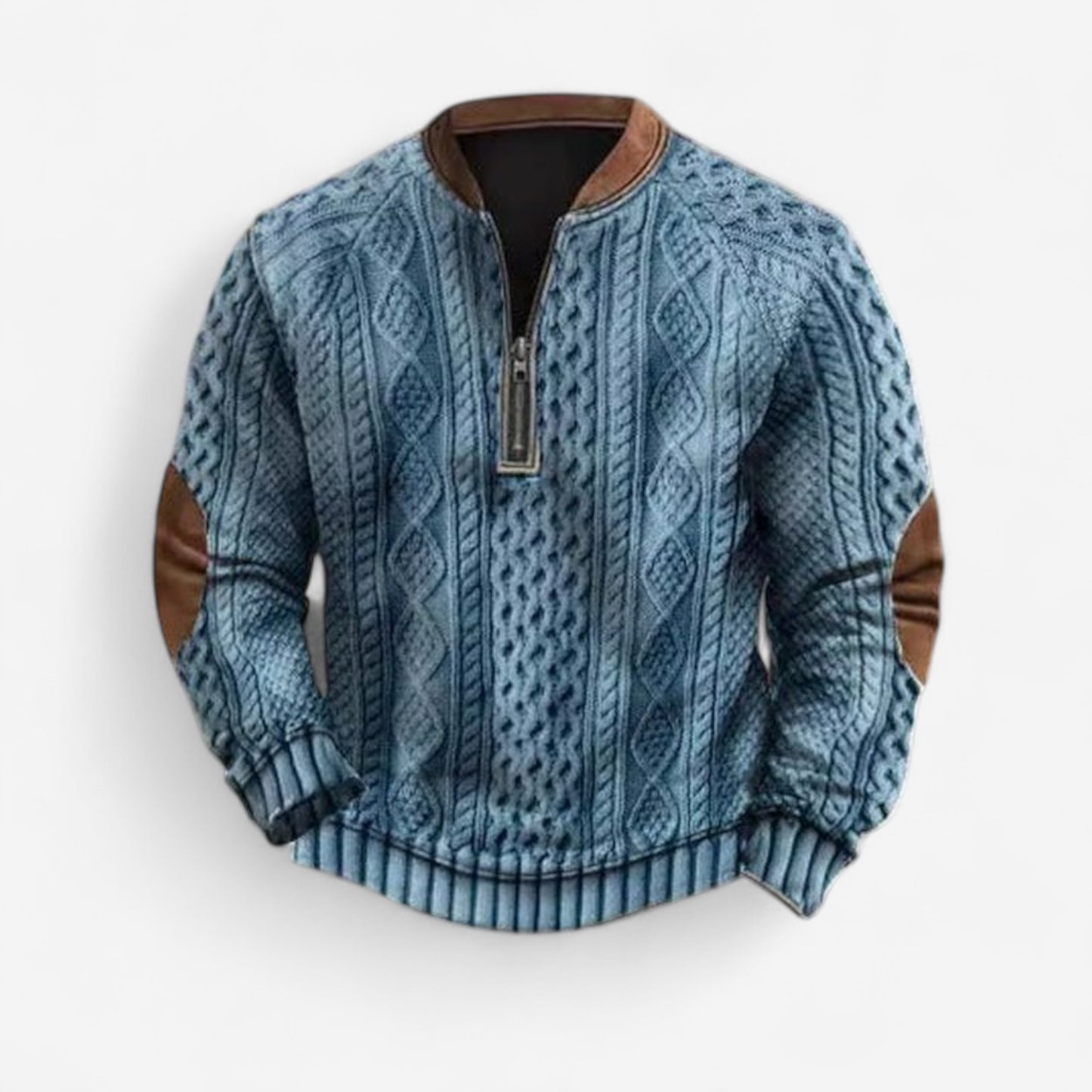 Andrei - Sweat zippé géométrique au style rétro et décontracté