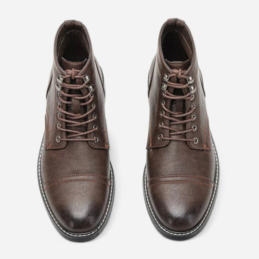 Québec Élégance Men's Shoes > Boots Keith - Bottines Derby Vintage en Cuir Élégantes et Confortables