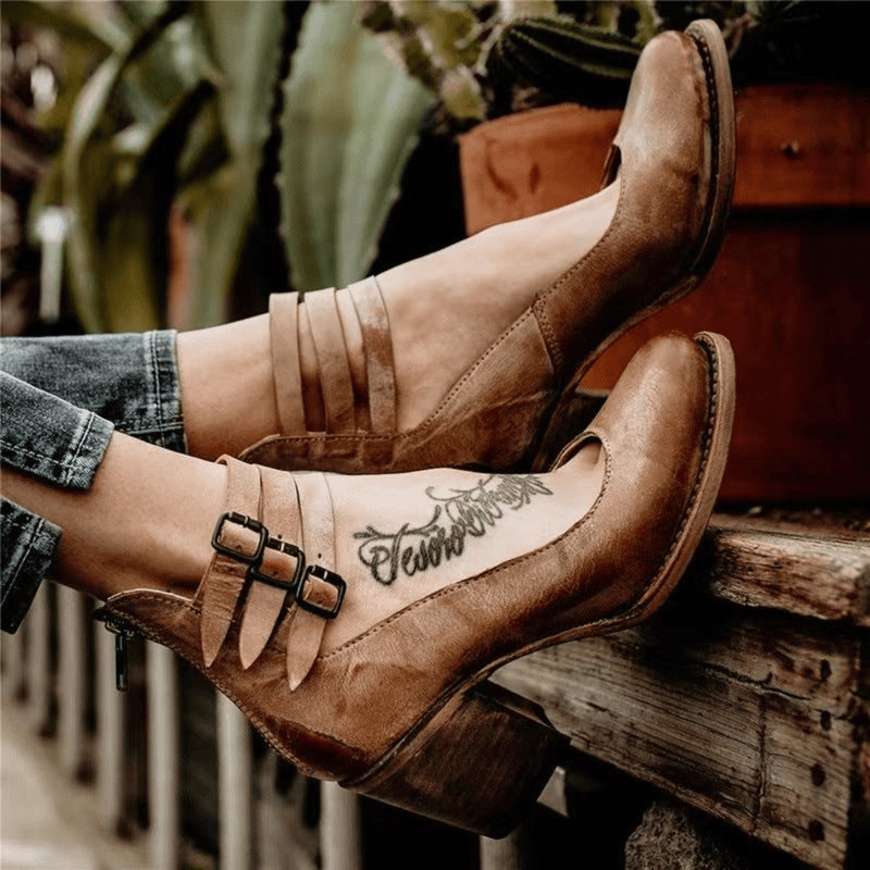 Québec Élégance Mona - Bottine moderne et élégante en cuir véritable