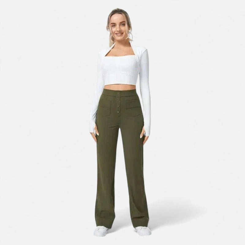 Québec Élégance Pants Jade - Pantalons Élastiques Confortables pour un Confort Optimal