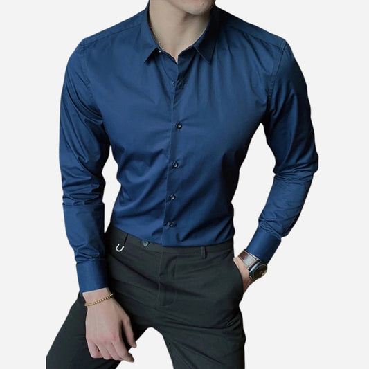 Québec Élégance Shirt Hugo - Chemise classique à manches longues en coton élégant