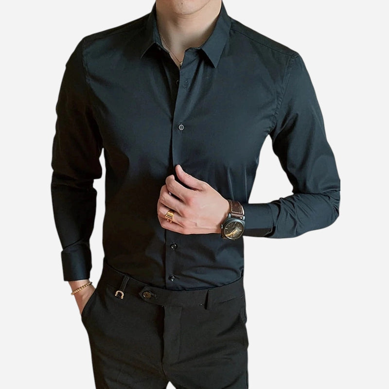Québec Élégance Shirt Hugo - Chemise classique à manches longues en coton élégant