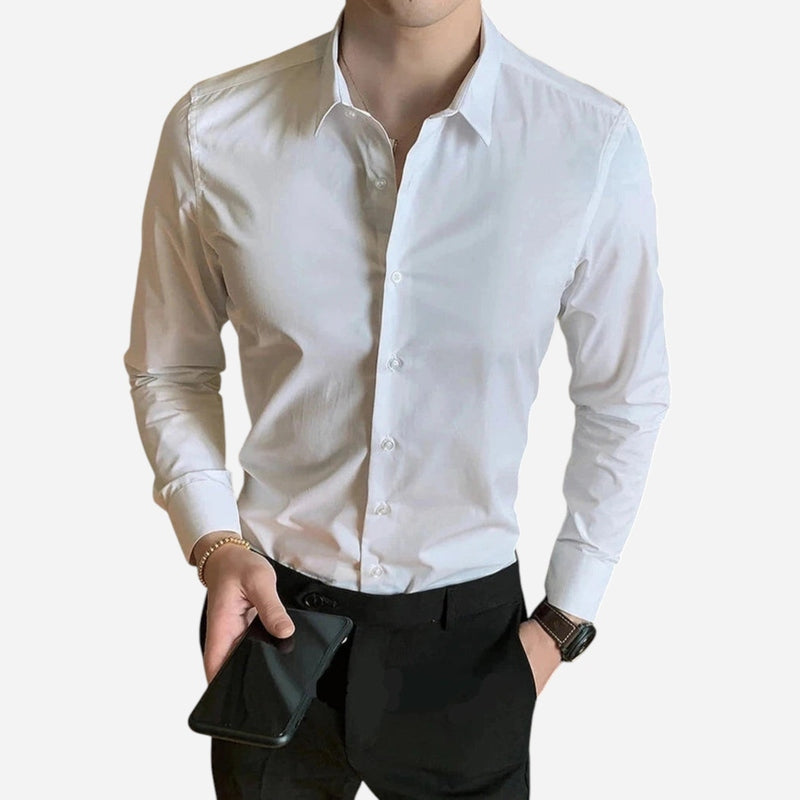 Québec Élégance Shirt Hugo - Chemise classique à manches longues en coton élégant