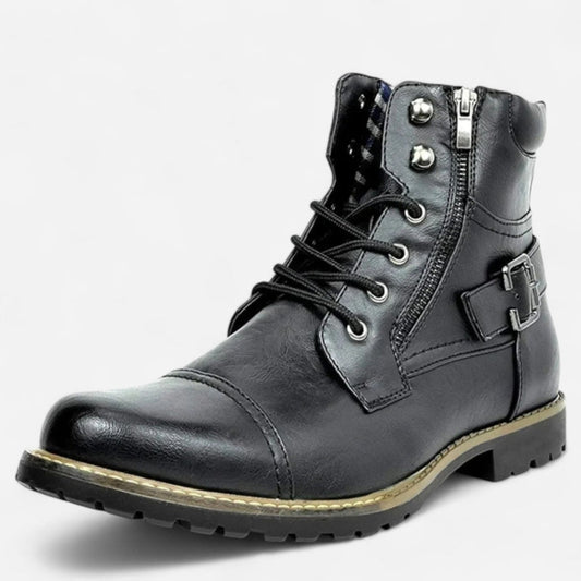 Québec Élégance Shoes Damon - Bottines en cuir à lacets élégantes et confortables