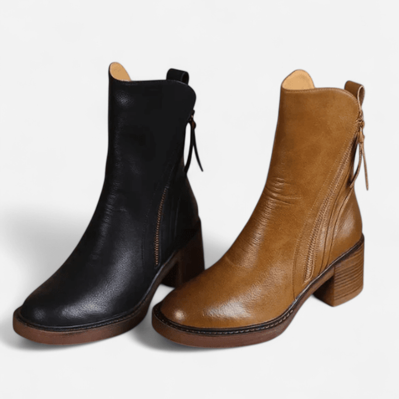 Québec Élégance Shoes Grazia - Bottes en cuir à la cheville alliant confort et style