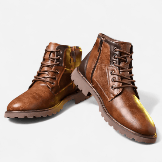 Québec Élégance Shoes Jethro - Bottines en cuir robuste à lacets pour un style durable