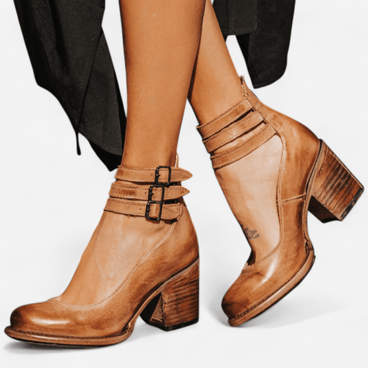 Québec Élégance Shoes Mona - Bottine moderne et élégante en cuir véritable